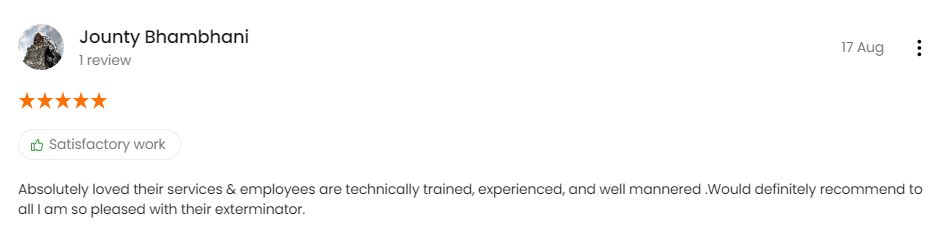 Pest Control Services Testimonial Images